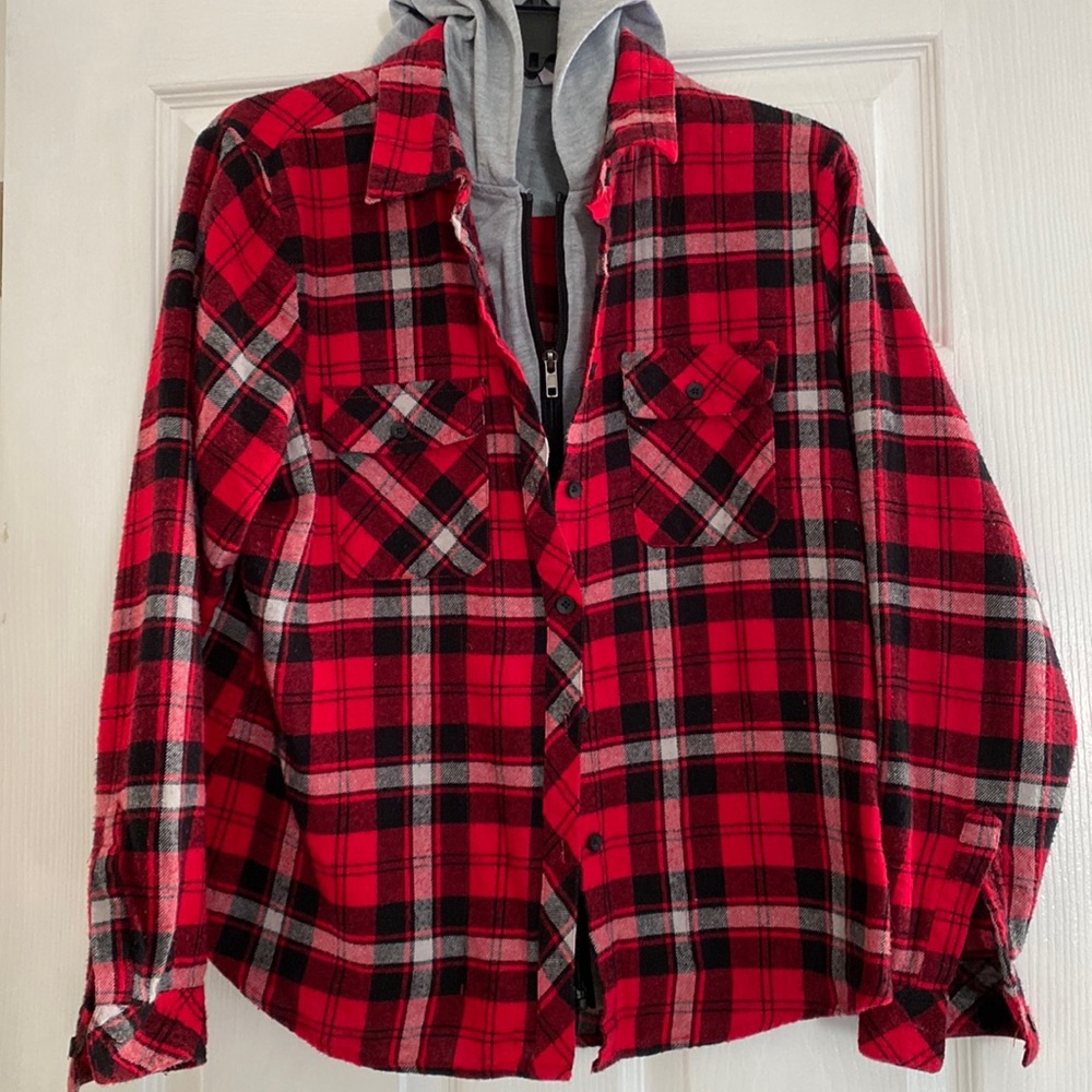 Juniors large flannel top